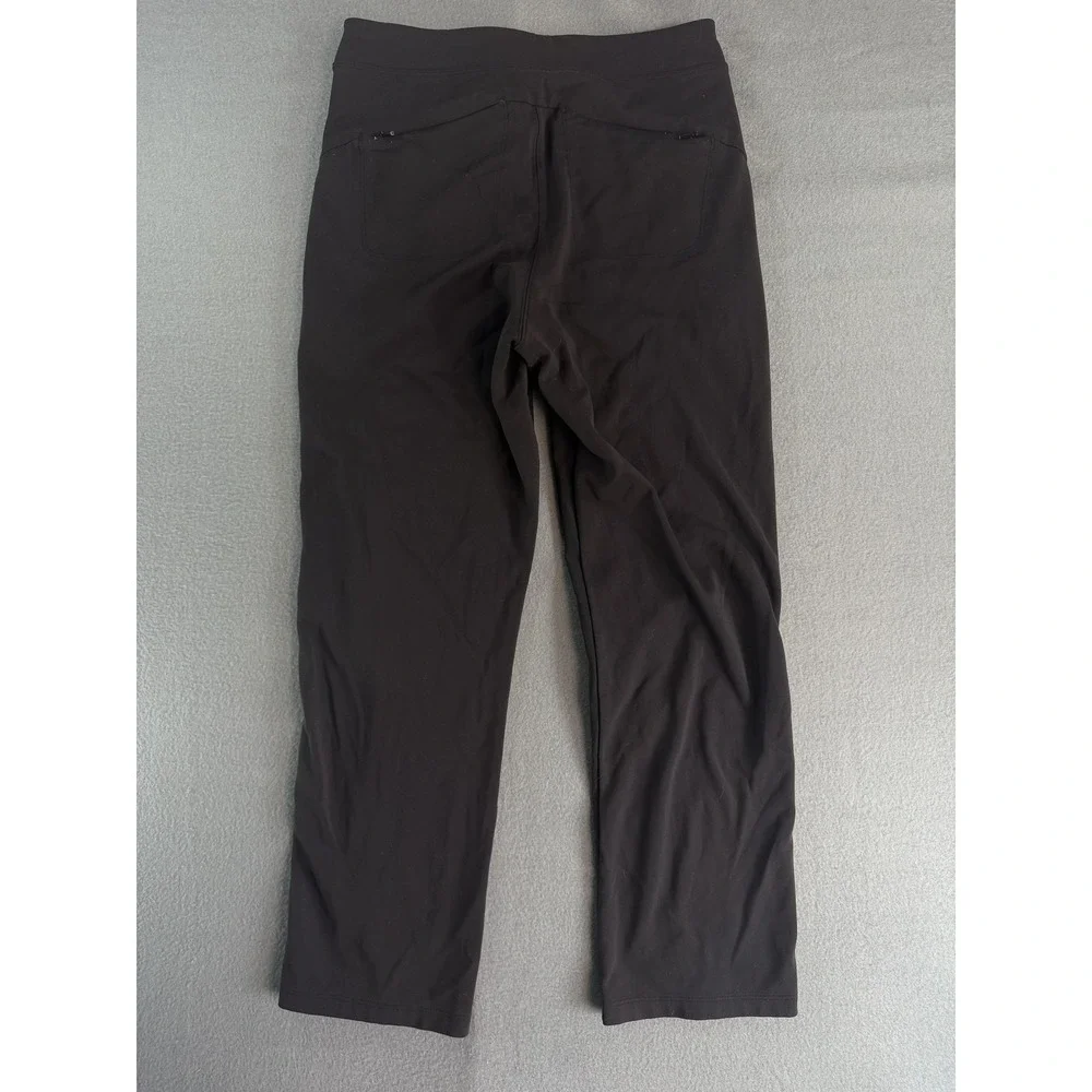 Athleta Ankle Pants Womens 6 Black Stretch Elastic Waist Travel Athletic Pockets